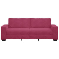 Divano a 3 Posti Rosso Vino 180 cm in Velluto 4105034