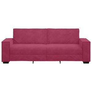 Divano a 3 Posti Rosso Vino 180 cm in Velluto 4105034