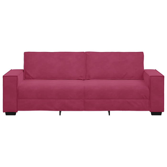 Divano a 3 Posti Rosso Vino 180 cm in Velluto 4105034