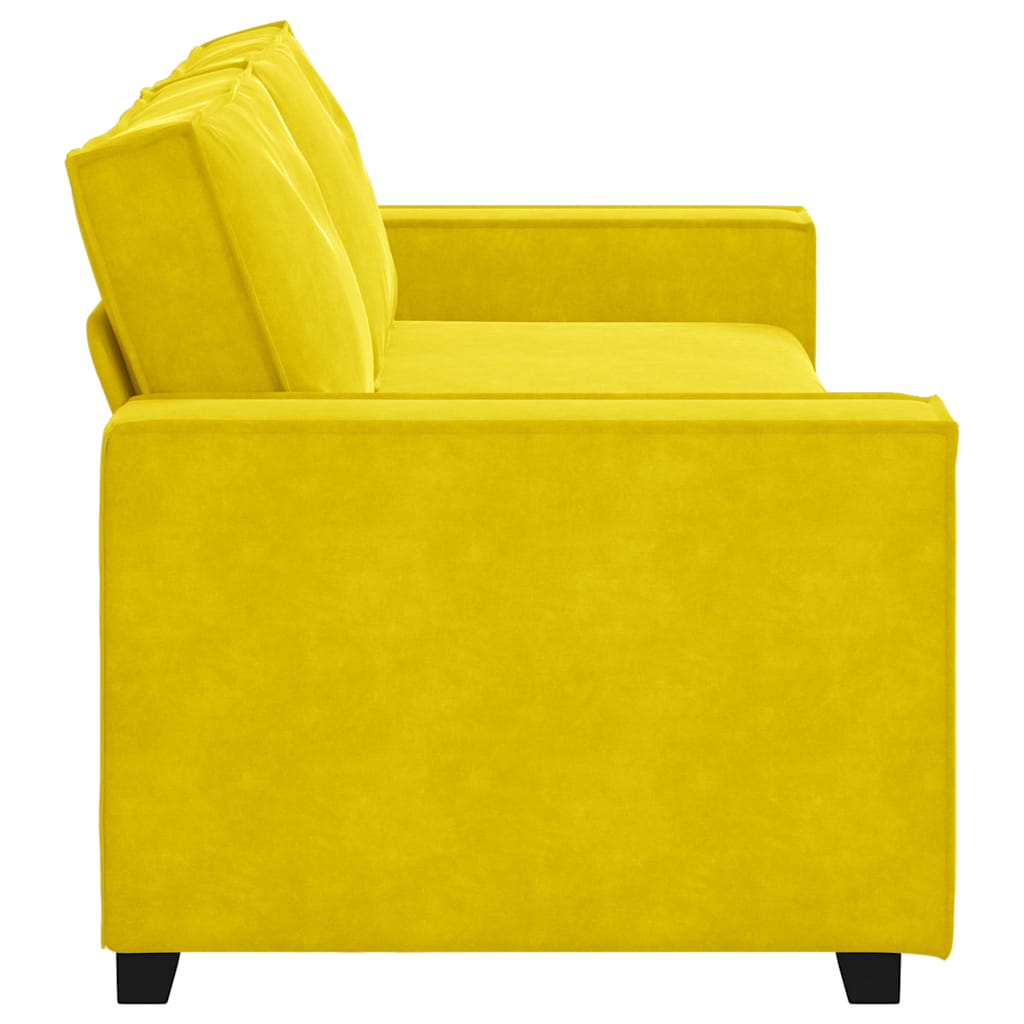 vidaXL Divano a 3 Posti Giallo 180 cm in Velluto