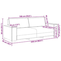 vidaXL Divano a 3 Posti Marrone 180 cm in Velluto