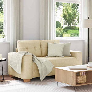 vidaXL Divano Divanetto Crema 120 cm in Tessuto