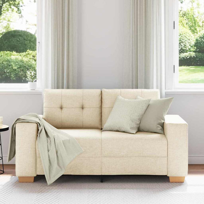 vidaXL Divano Divanetto Crema 120 cm in Tessuto