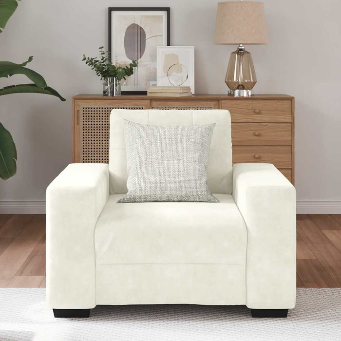 vidaXL Divano Sedia Crema 60 cm Velluto