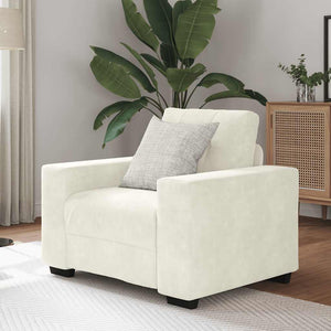 vidaXL Divano Sedia Crema 60 cm Velluto