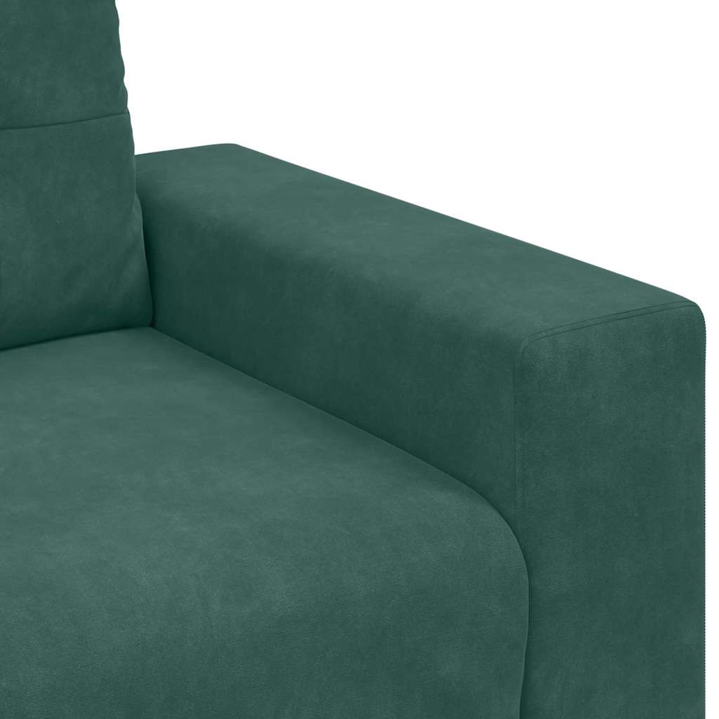 Divano a due posti con cuscino-Sofa 2 Posti Verde scuro Velluto