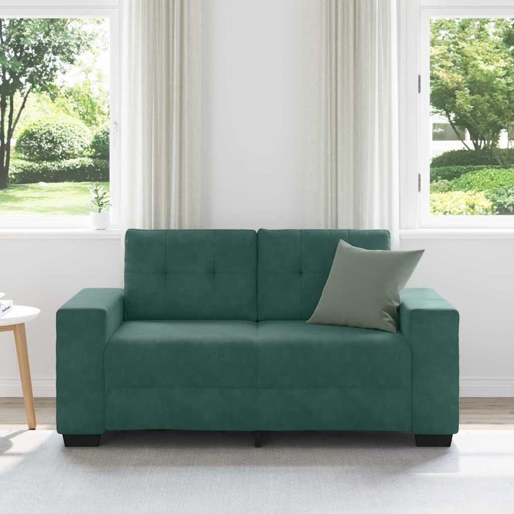 vidaXL Divano Divanetto Verde Scuro 120 cm Velluto