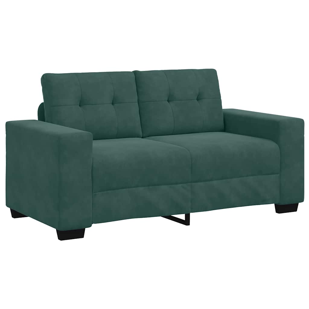 Divano a due posti con cuscino-Sofa 2 Posti Verde scuro Velluto