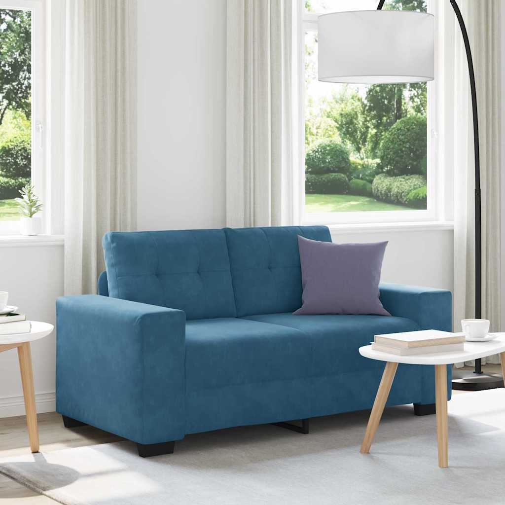 vidaXL Divano Divanetto Blu 120 cm in Velluto