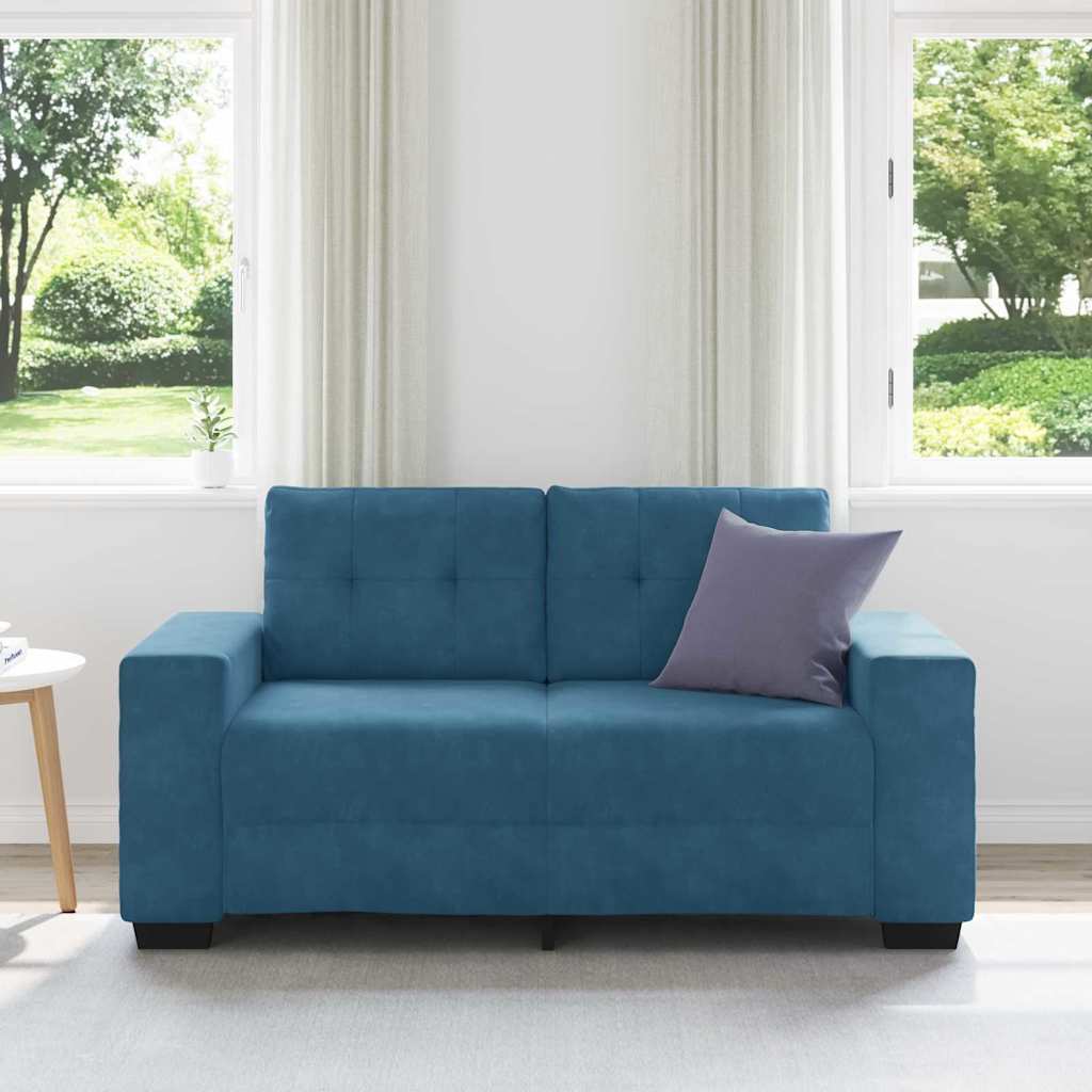 vidaXL Divano Divanetto Blu 120 cm in Velluto