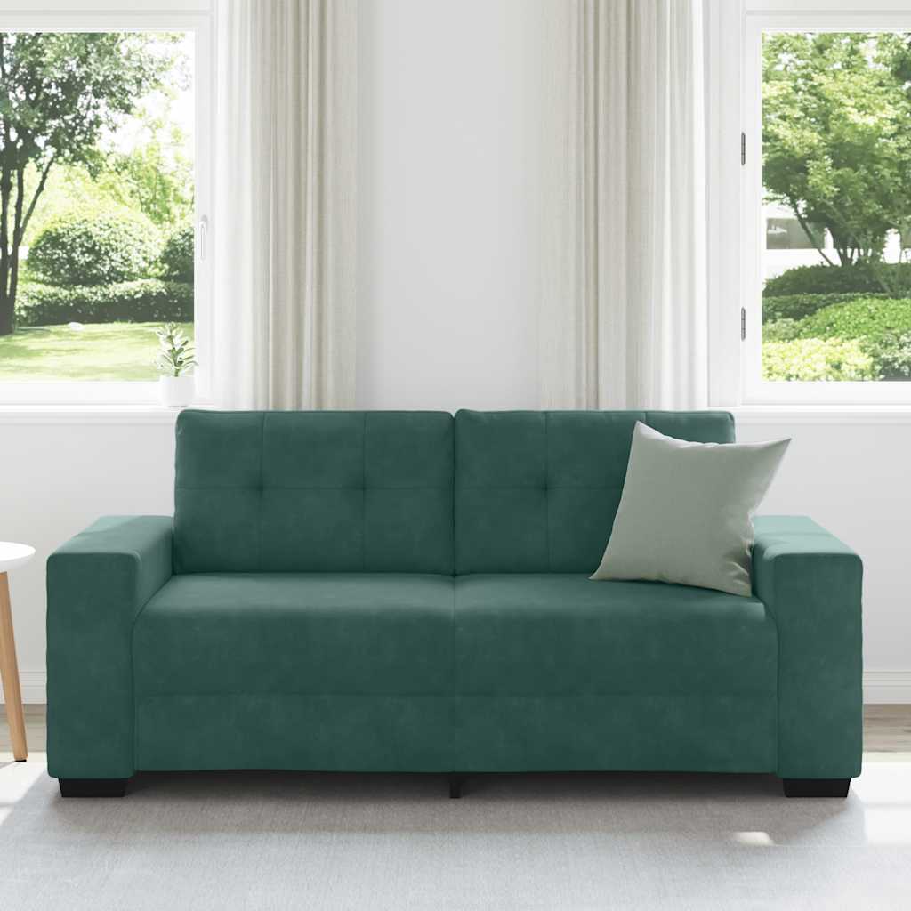 vidaXL Divano Divanetto Verde Scuro 140 cm in Velluto