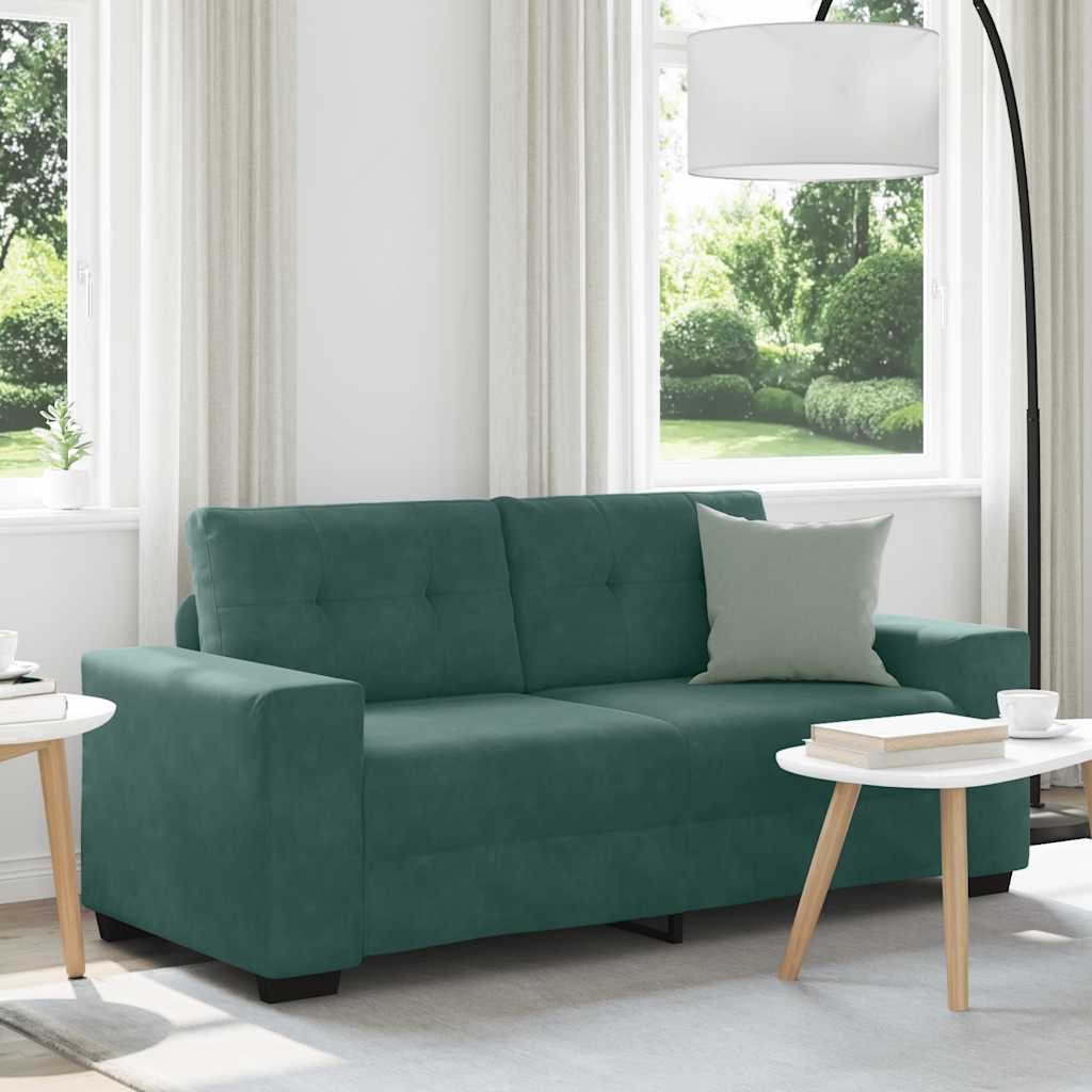 vidaXL Divano Divanetto Verde Scuro 140 cm in Velluto