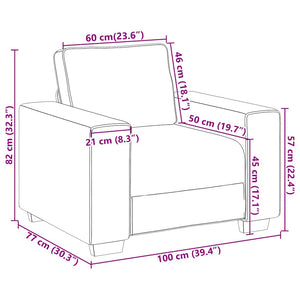 vidaXL Poltrona Grigio Chiaro 60 cm in Tessuto