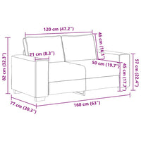 vidaXL Divano a 2 Posti 120 cm in Lino
