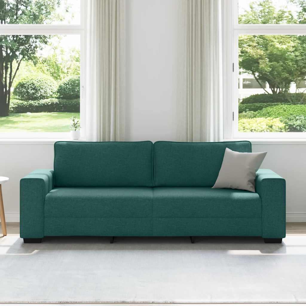 Divano a 3 Posti-Sofa 3 Posti Verde Scuro 180 cm in Tessuto