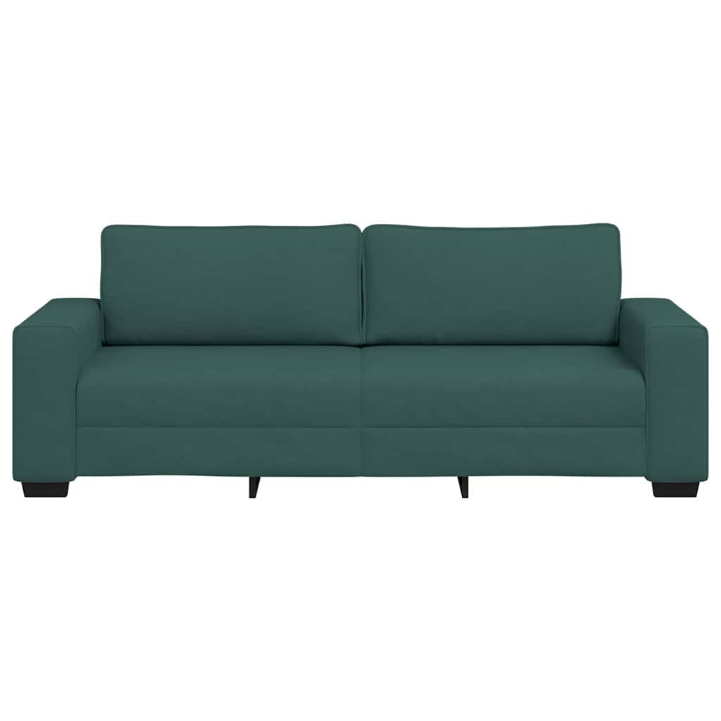 Divano a 3 Posti Verde Scuro 180 cm in Tessuto