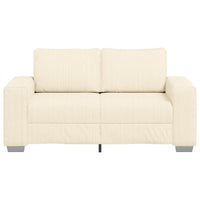 Divano Divanetto Crema 120 cm Tessuto di Velluto a Coste