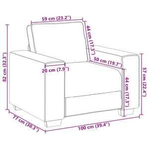 Divano Nero 100 x 77 x 82 cm Tessuto 4105209