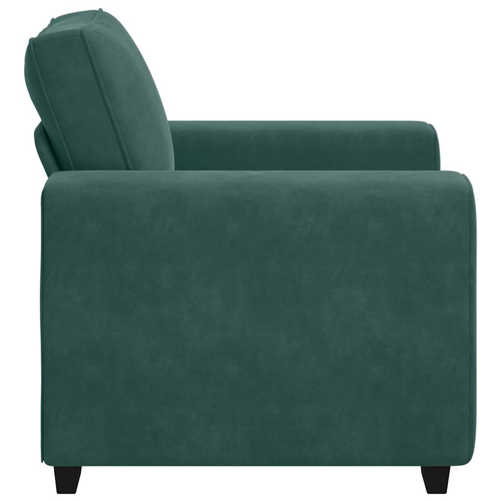 vidaXL Divano Sedia Verde Scuro 60 cm Velluto