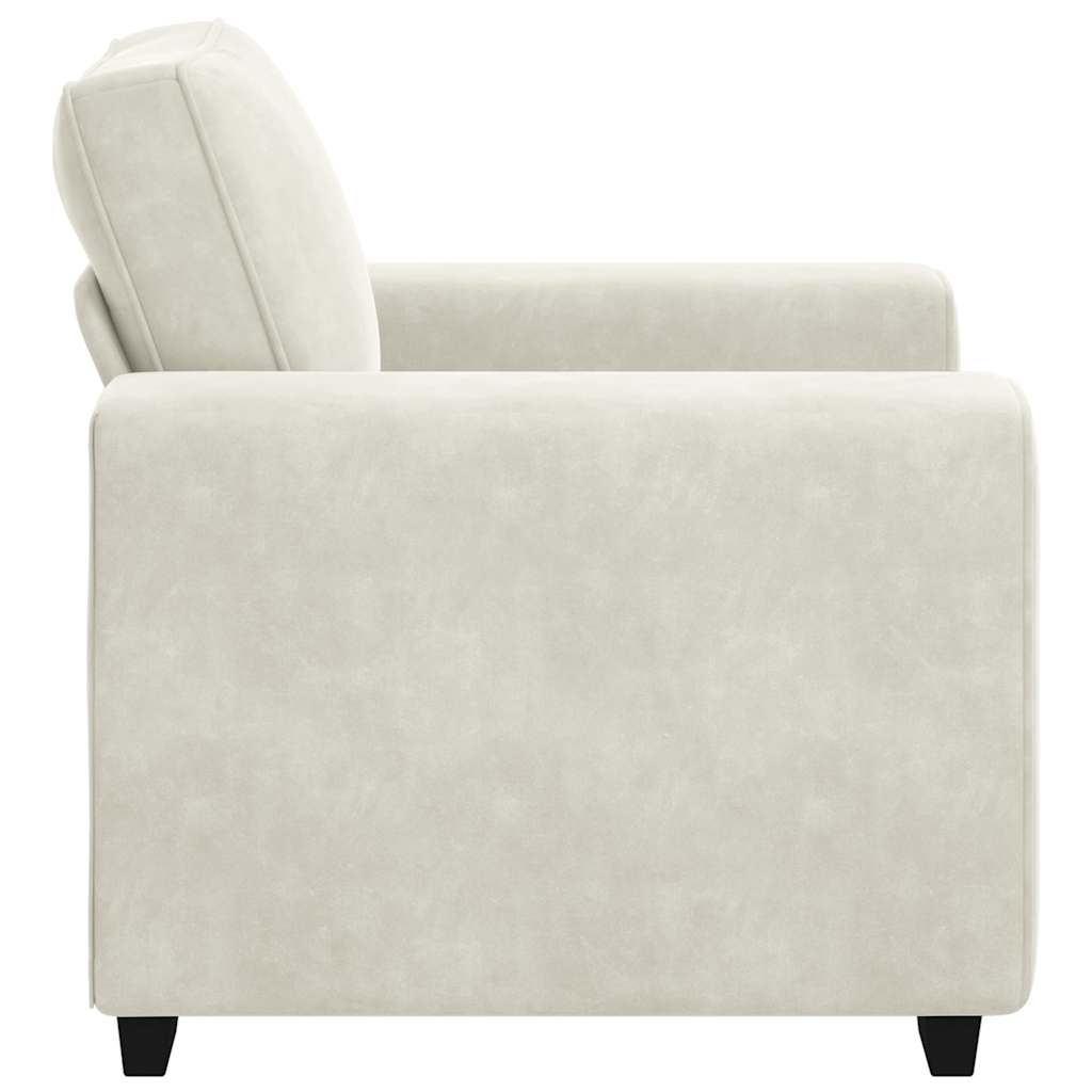 vidaXL Divano Sedia Crema 60 cm Velluto
