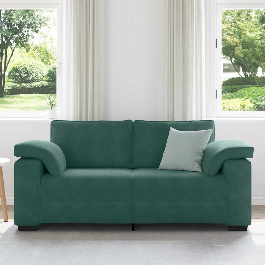 vidaXL Divano Divanetto Verde Scuro 140 cm in Velluto