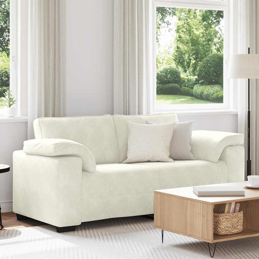 vidaXL Divano Divanetto Crema 140 cm in Velluto