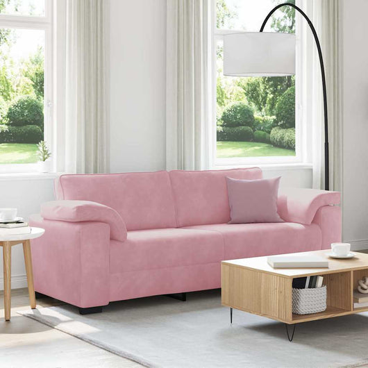 vidaXL Divano a 3 Posti rosa 178 cm in Velluto