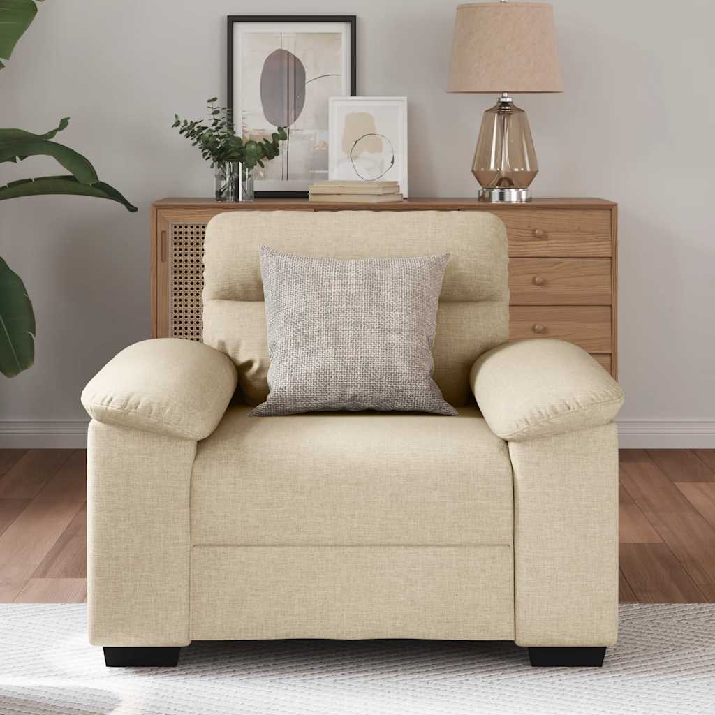 vidaXL Poltrona Crema 60 cm in Tessuto