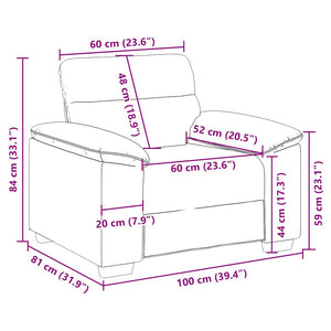 vidaXL Poltrona Crema 60 cm in Similpelle
