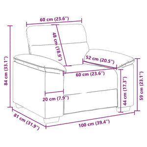 vidaXL Poltrona Nera 60 cm in Similpelle
