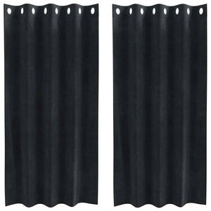 Tende con tende 2 pcs Nero 140 x 175 cm Velluto 4107164
