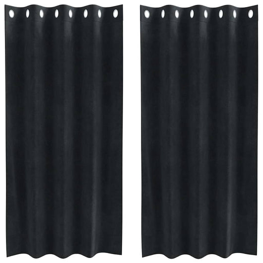 Tende con tende 2 pcs Nero 140 x 175 cm Velluto 4107164