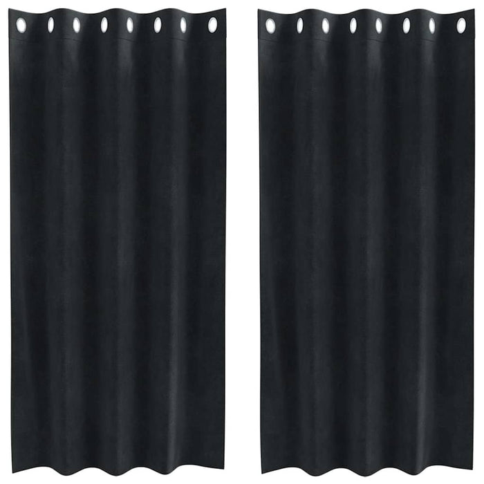 Tende con tende 2 pcs Nero 140 x 175 cm Velluto 4107164