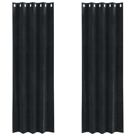 Tende con tende 2 pcs Nero 140 x 245 cm Velluto 4107166