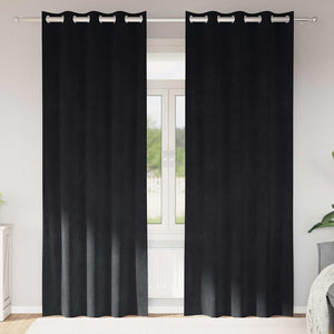 Tende con tende 2 pcs Nero 140 x 260 cm Velluto 4107167
