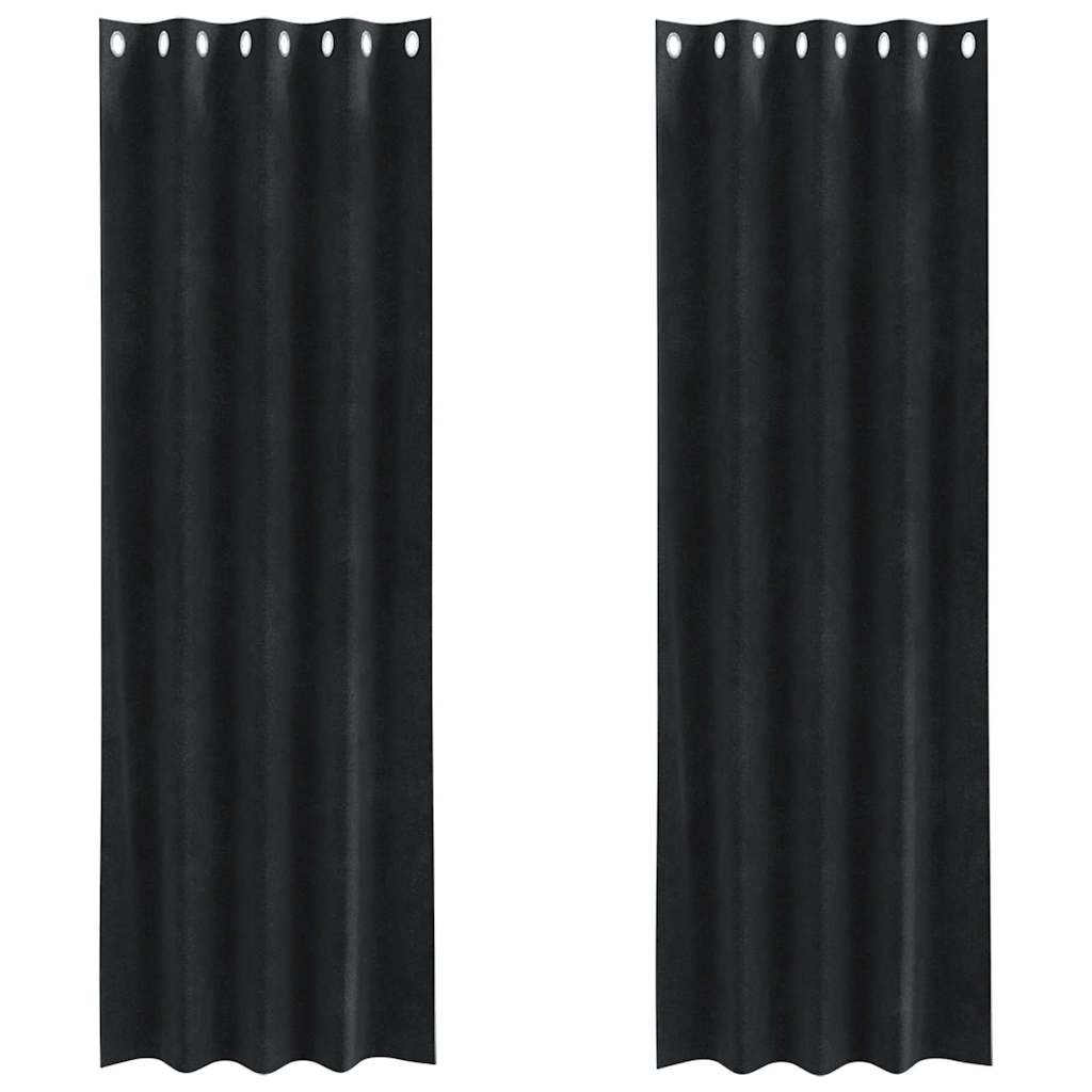 Tende con tende 2 pcs Nero 140 x 260 cm Velluto 4107167