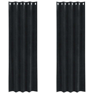 Tende con tende 2 pcs Nero 140 x 260 cm Velluto 4107167