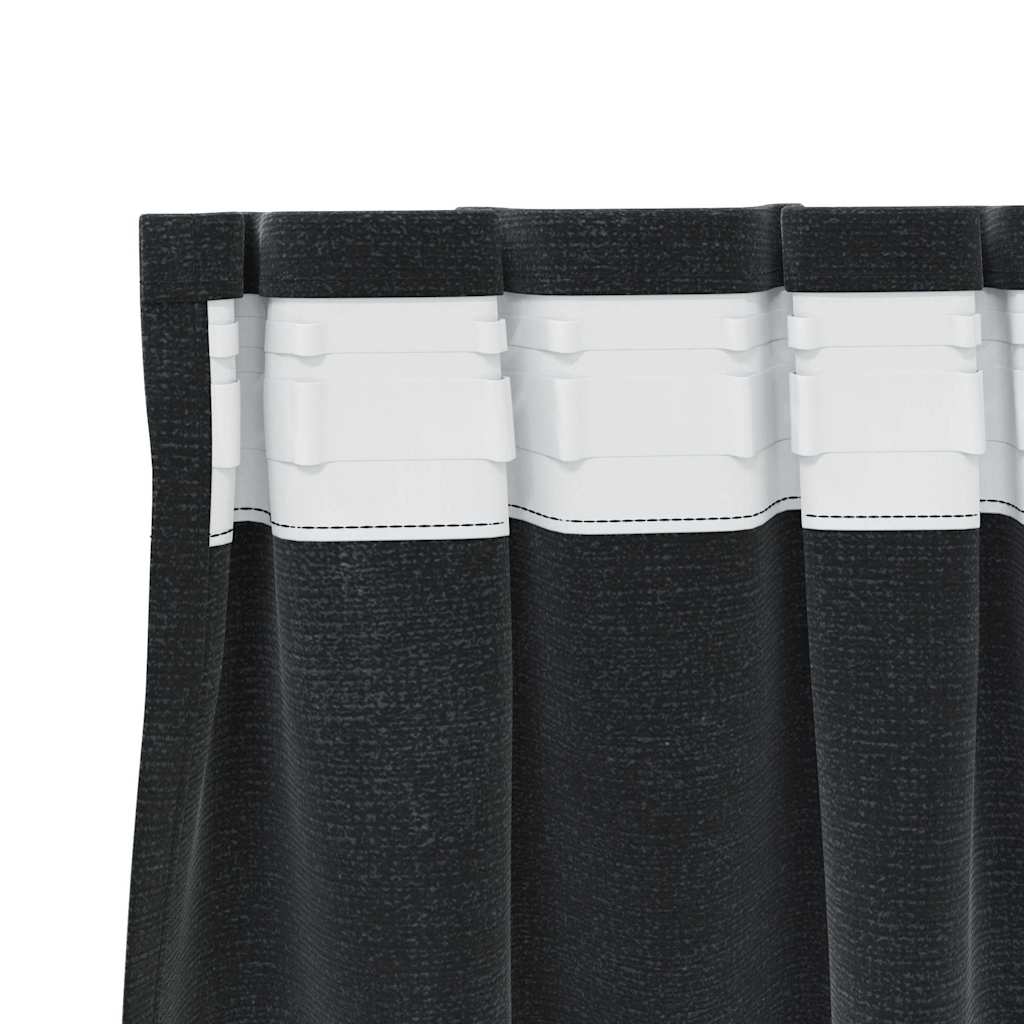 Tende con tende 2 pcs Nero 140 x 225 cm Velluto 4107170