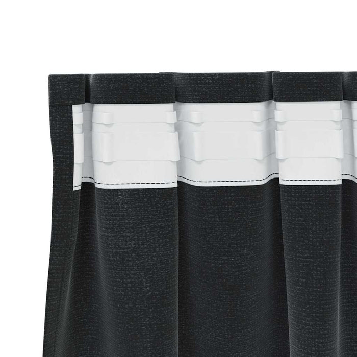 Tende con tende 2 pcs Nero 140 x 225 cm Velluto 4107170