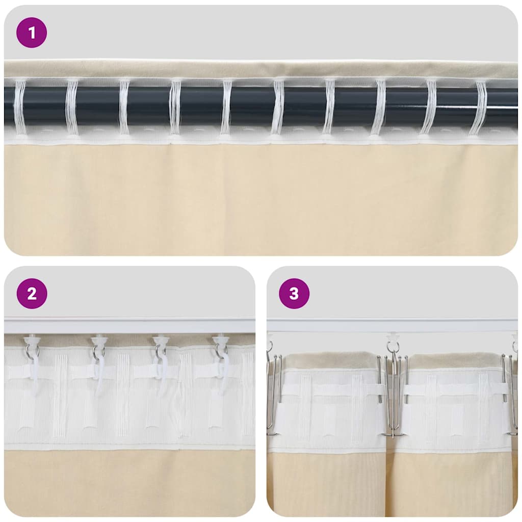 Tende con tende 2 pcs Nero 140 x 225 cm Velluto 4107170