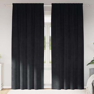 Tende con tende 2 pcs Nero 140 x 225 cm Velluto 4107170