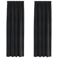 Tende con tende 2 pcs Nero 140 x 225 cm Velluto 4107170