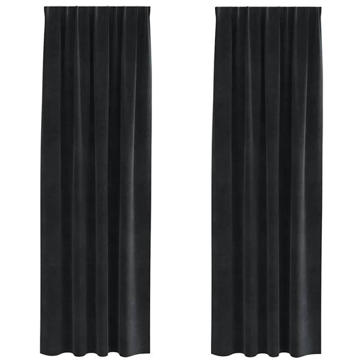Tende con tende 2 pcs Nero 140 x 225 cm Velluto 4107170