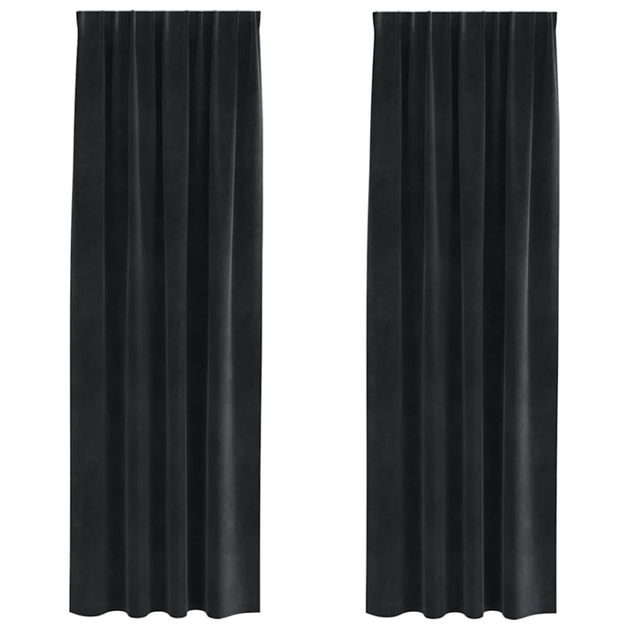 Tende con tende 2 pcs Nero 140 x 225 cm Velluto 4107170