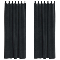 Tende con tende 2 pcs Nero 140 x 225 cm Velluto 4107175