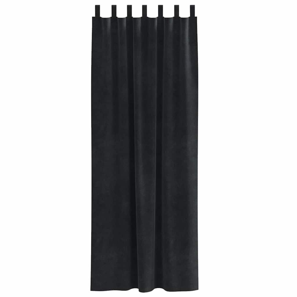 Tende con tende 2 pcs Nero 140 x 225 cm Velluto 4107175
