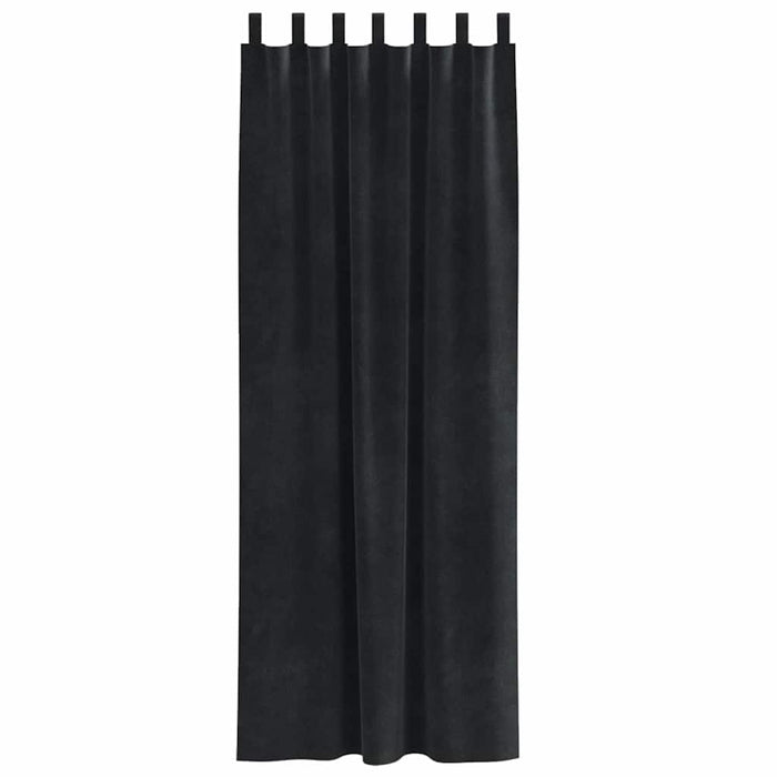 Tende con tende 2 pcs Nero 140 x 225 cm Velluto 4107175