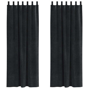 Tende con tende 2 pcs Nero 140 x 245 cm Velluto 4107176
