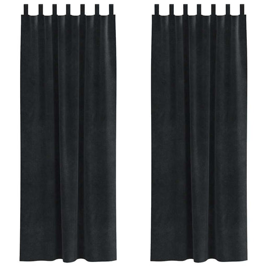 Tende con tende 2 pcs Nero 140 x 245 cm Velluto 4107176