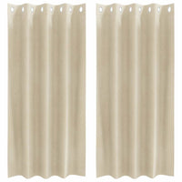 Tende con tende 2 pcs Crema 140 x 175 cm Velluto 4107179